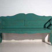 Old bench painted green in pine wood – Central Europe, around 1910