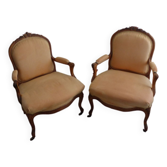 Antique armchair pair