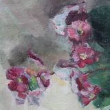 Oil on canvas primroses