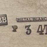 Antique Art Deco coffee pot in silvered white metal, circa 1930. Beautiful.