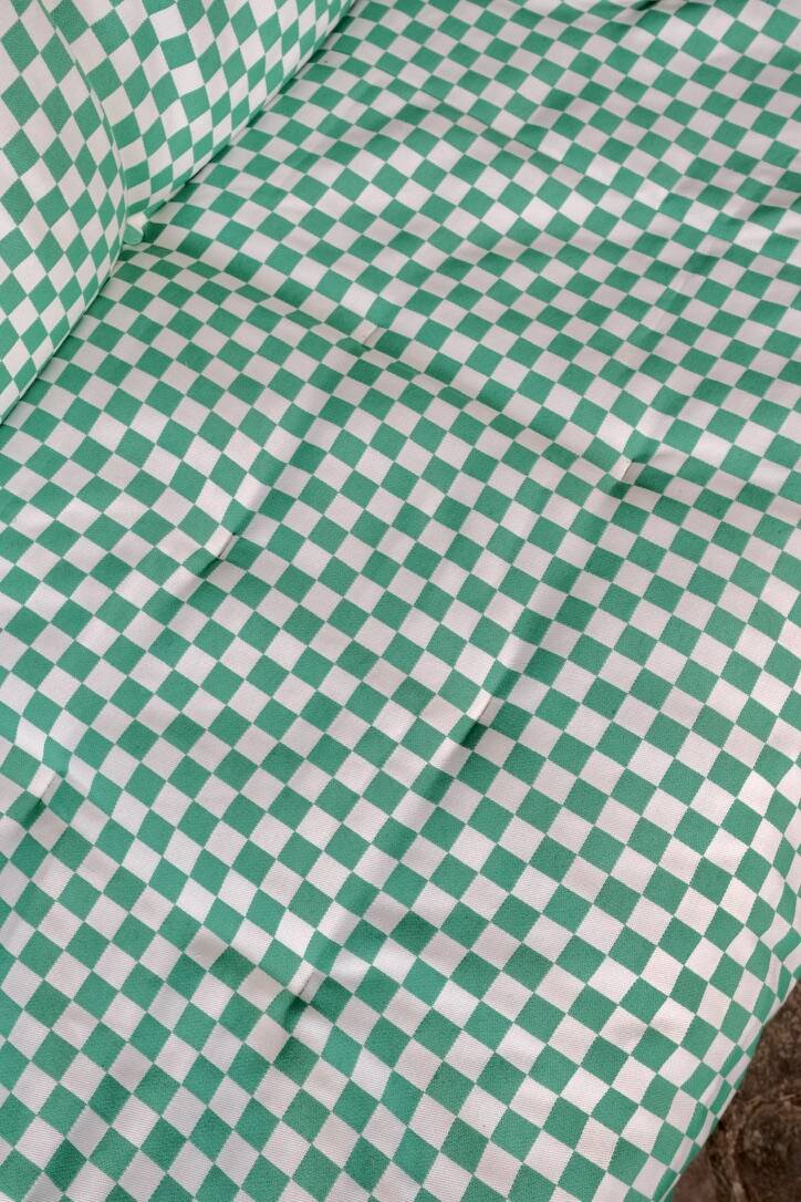 2-seater sofa in checked fabric, France, 1980