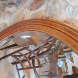 Oval wooden mirror and marquetry nets 1930