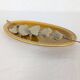 Mustard yellow ceramic platter Salins France