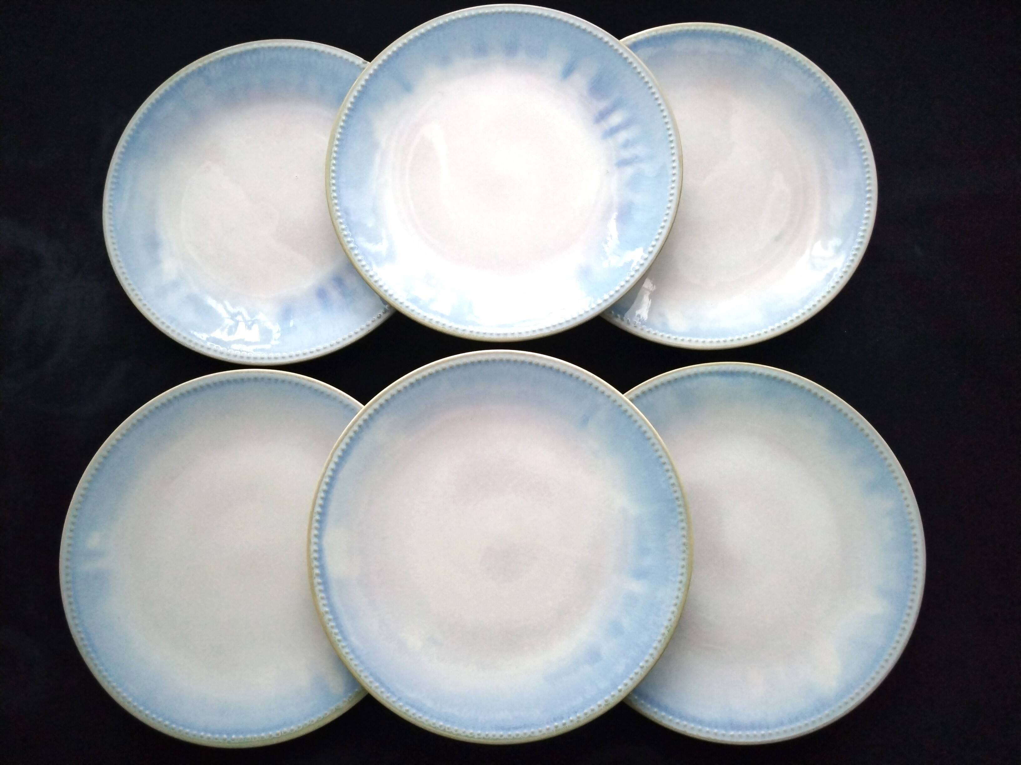 6 Ceramic dinner plates Handmade artisanal work