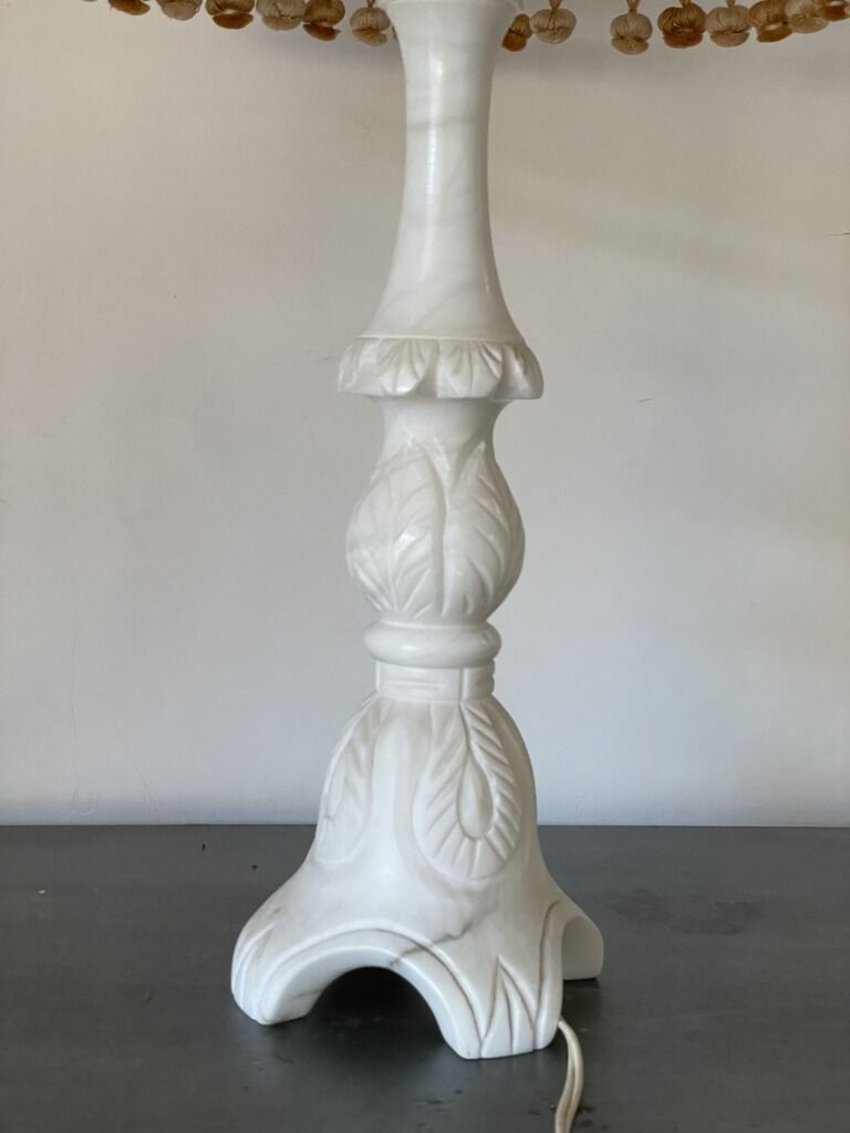 Large white marble lamp