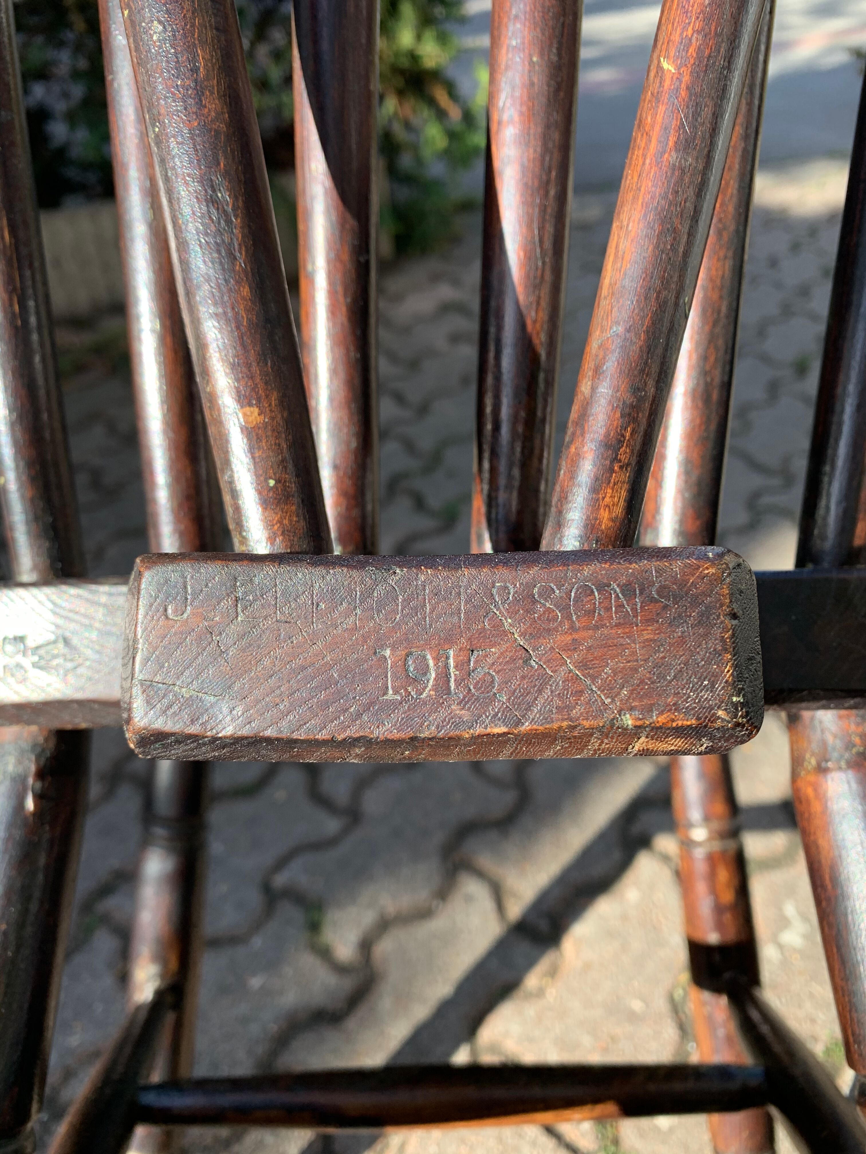 6 Windsor chairs stamped