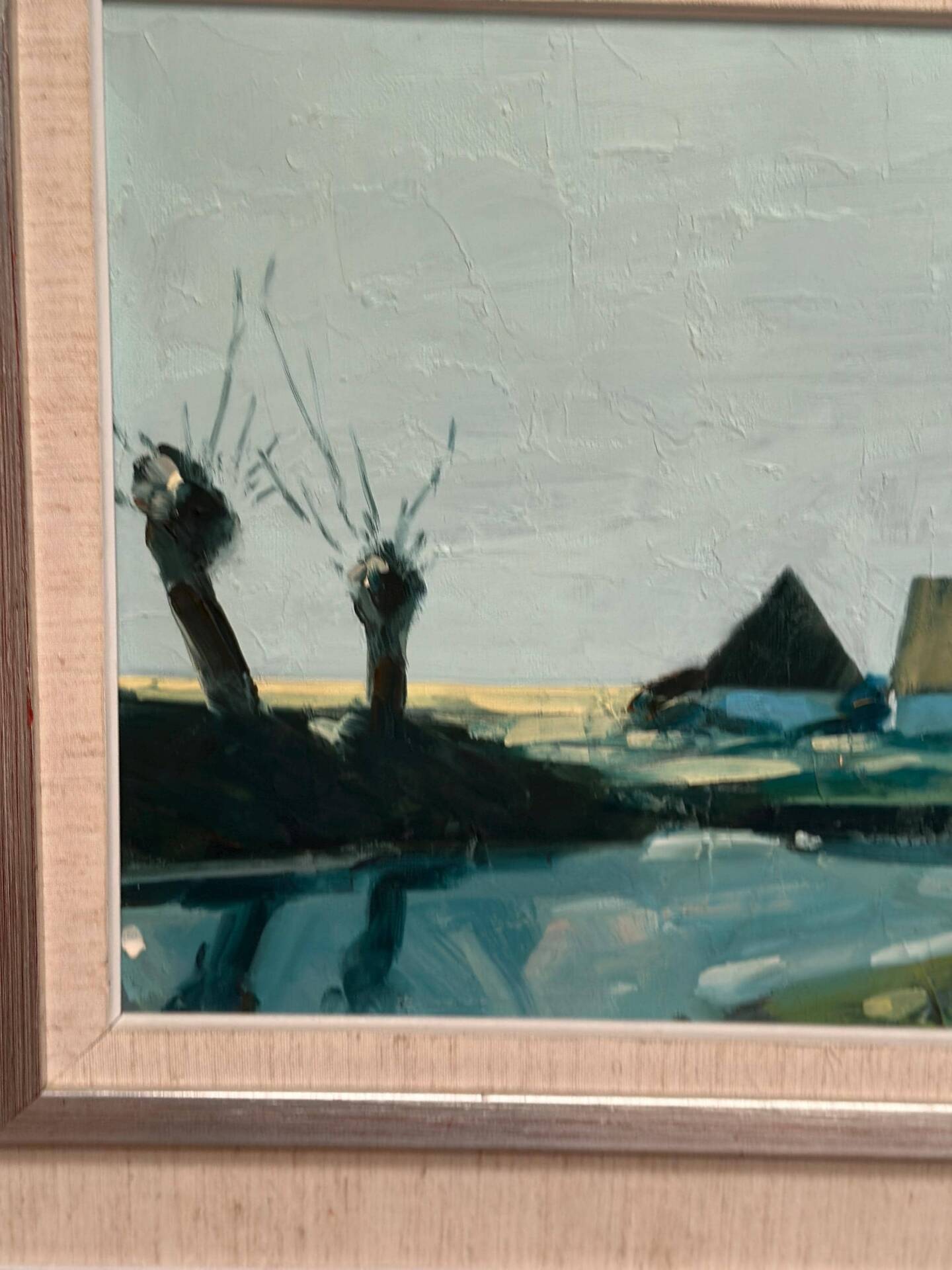 Swedish Oil on Canvas – “Farm by the Lake” by Bengt Hillgrund