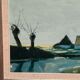 Swedish Oil on Canvas – “Farm by the Lake” by Bengt Hillgrund