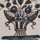 4 earthenware plates with old Rouen decoration, handmade blue floral basket