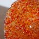 Small round orange Scandinavian design resin agglomerated perspex