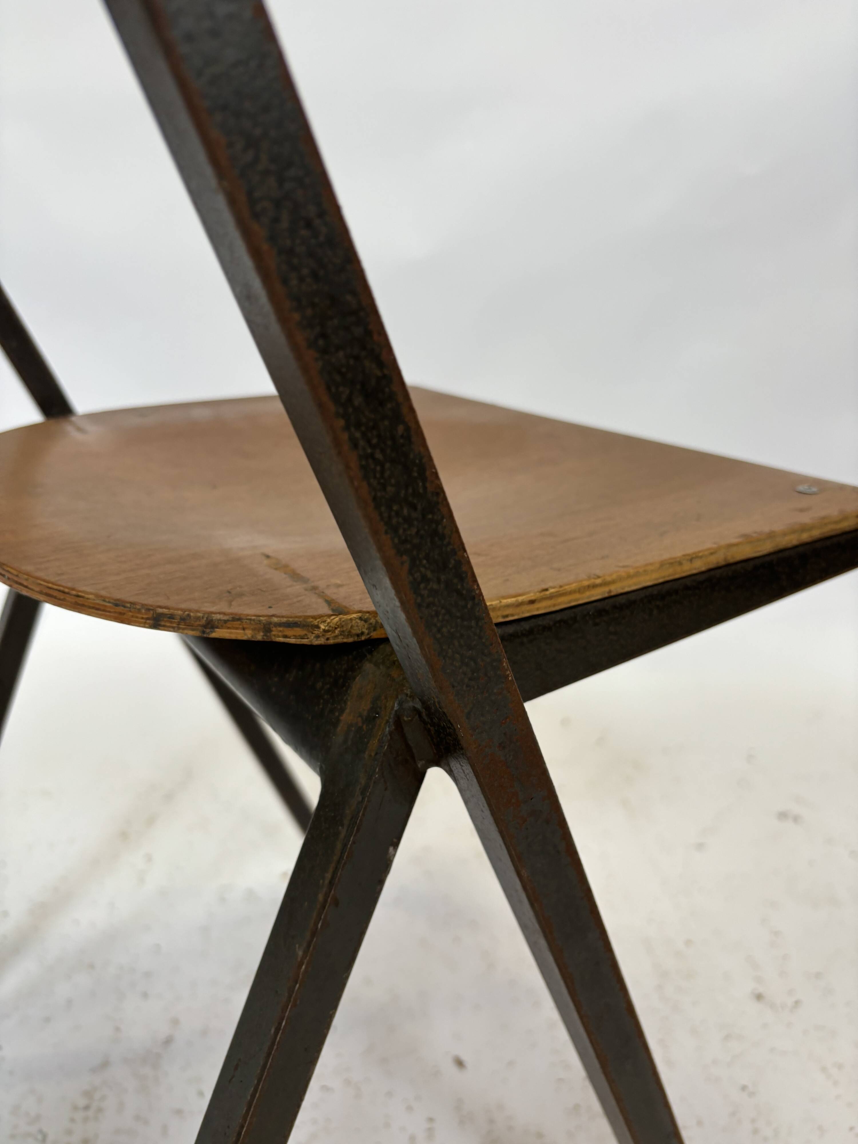 Set Of Four Compass Chairs 1960 Dutch Design School Chairs