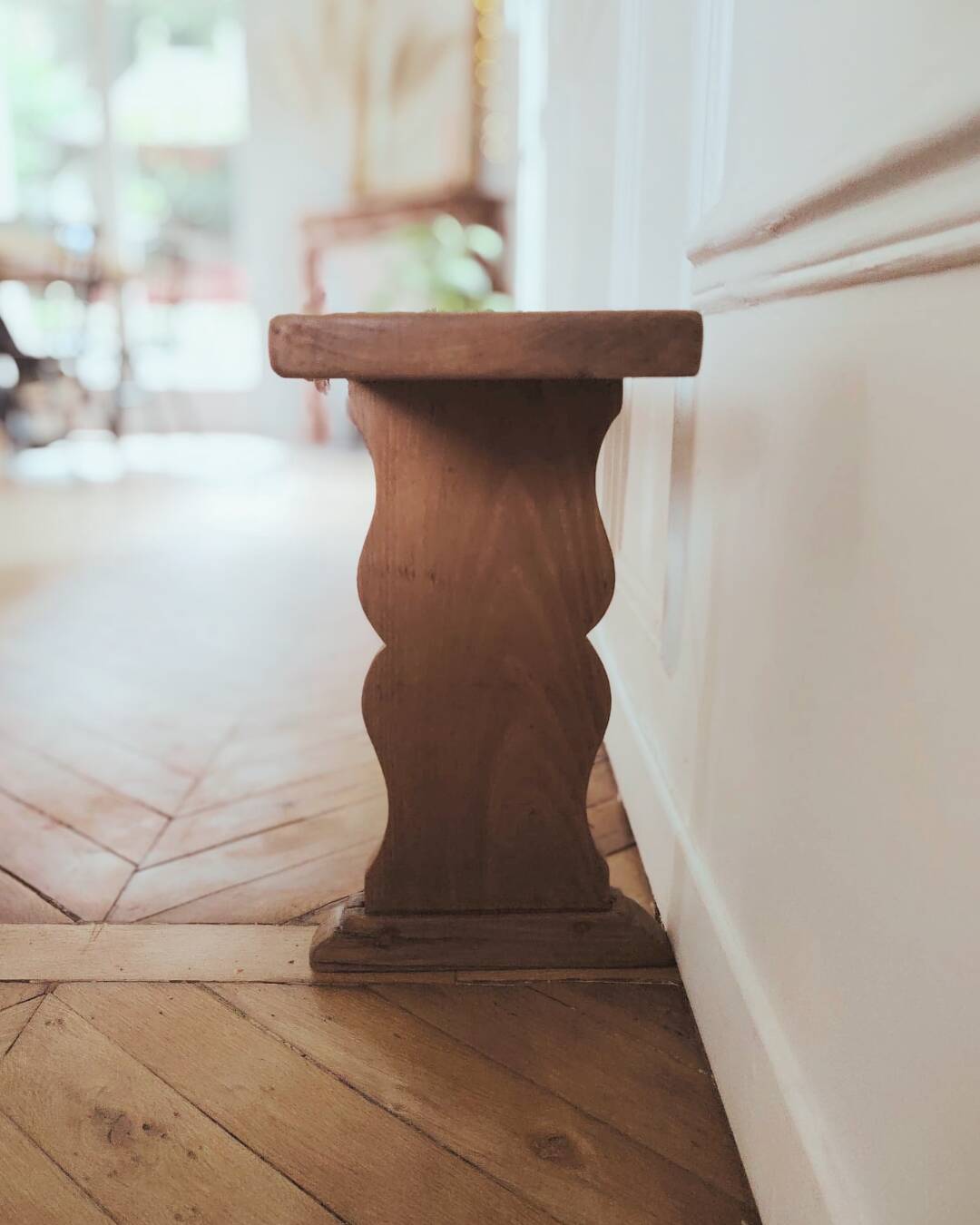 Renovated vintage bench, made of wood - 2 available, sold individually.