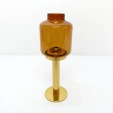 Hans-Agne Jakobsson Markaryd L 10232 Amber Glass Candle Holder 1960