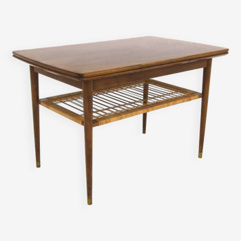 Table basse scandinave extensible en acajou, Suède, 1950