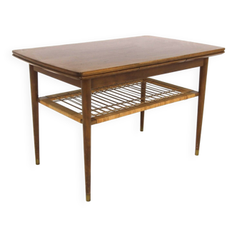 Table basse scandinave extensible en acajou, Suède, 1950