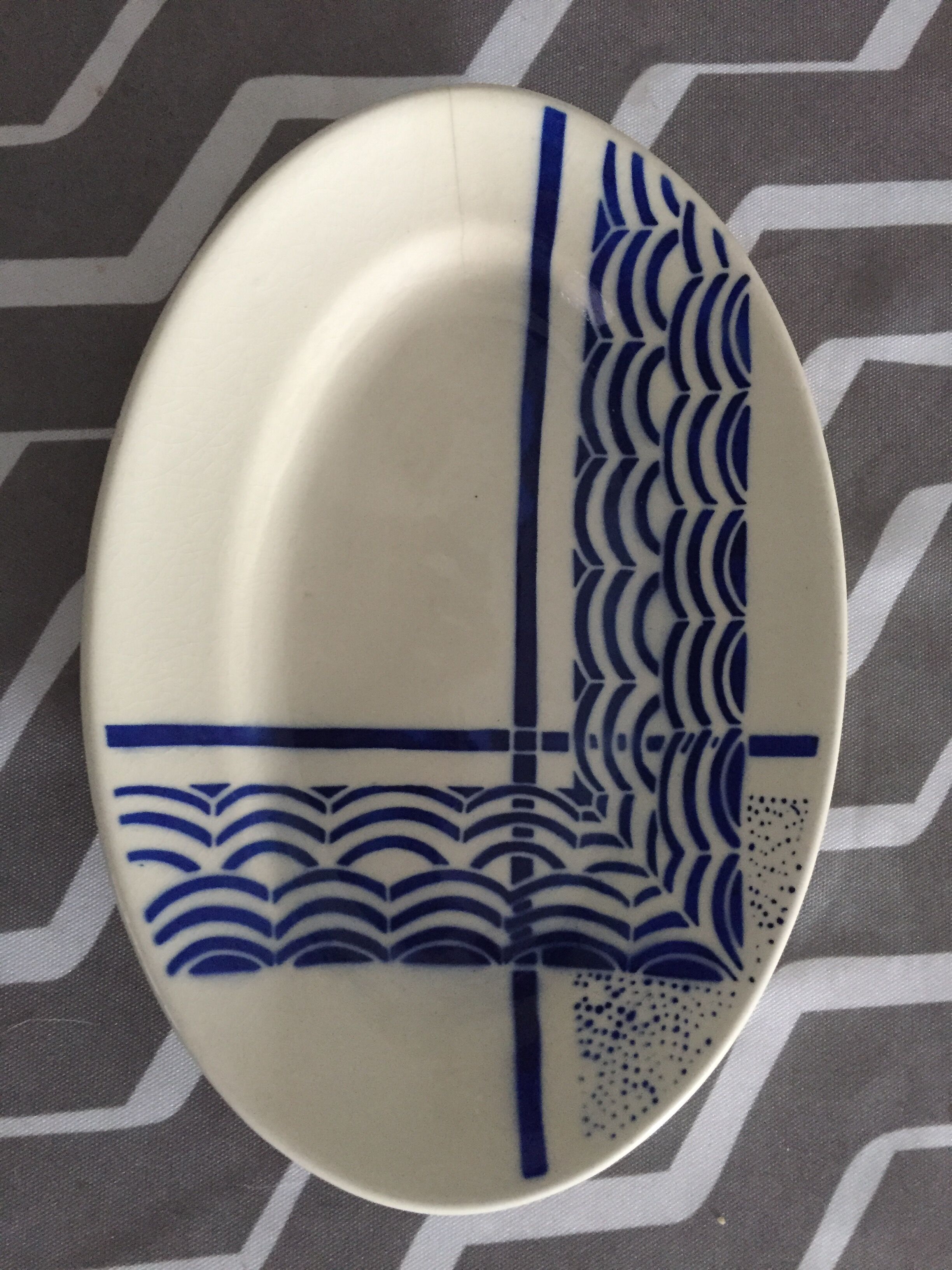 Oval dish Badonviller ceramic