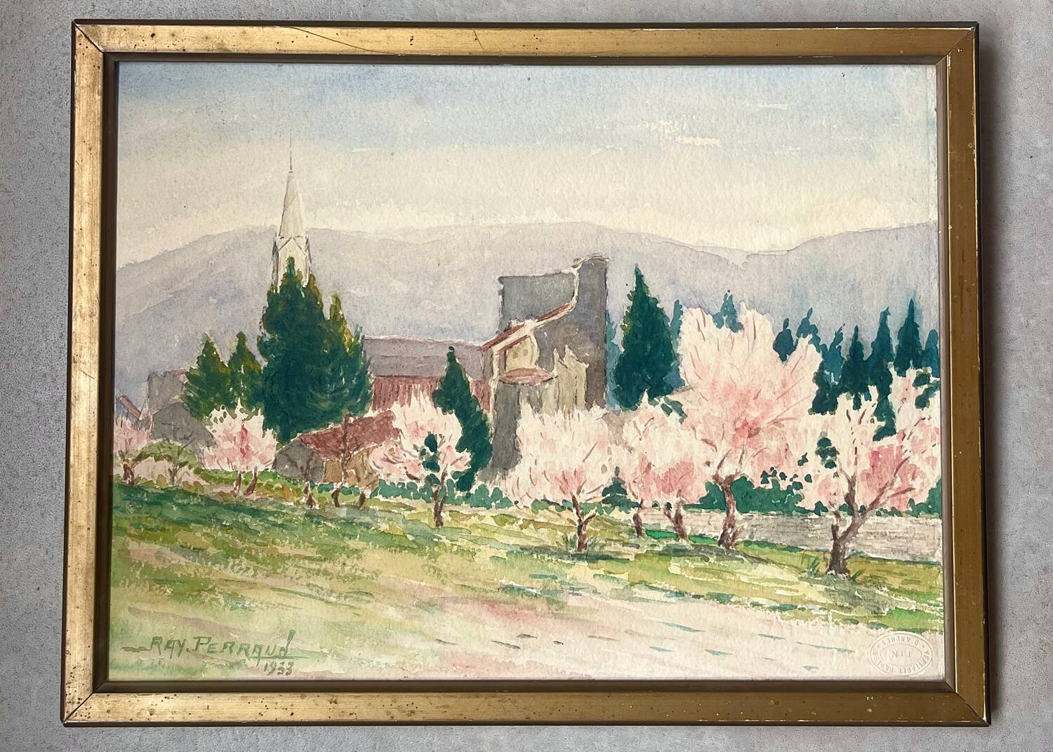 Original watercolor by Ray Perraud, 1933.