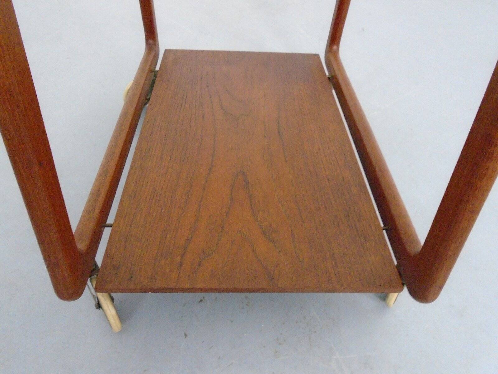Danish Teak Bar Cart with Removable Tray from Silva, Denmark, 1960s