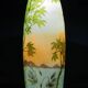 Large Legras Art Nouveau vase in acid-etched glass | Swan Lake