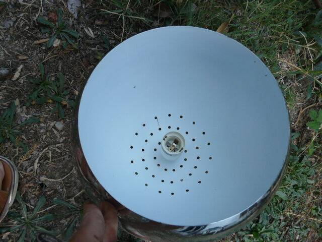 suspension eye ball lacquered white and chrome diameter 26cm