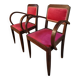 Pair of French Art Deco armchairs in beech, 1930s