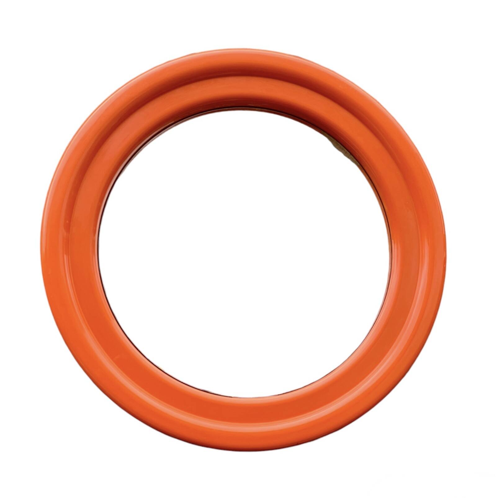 Vintage round orange plastic mirror Cattaneo - Space Age Design