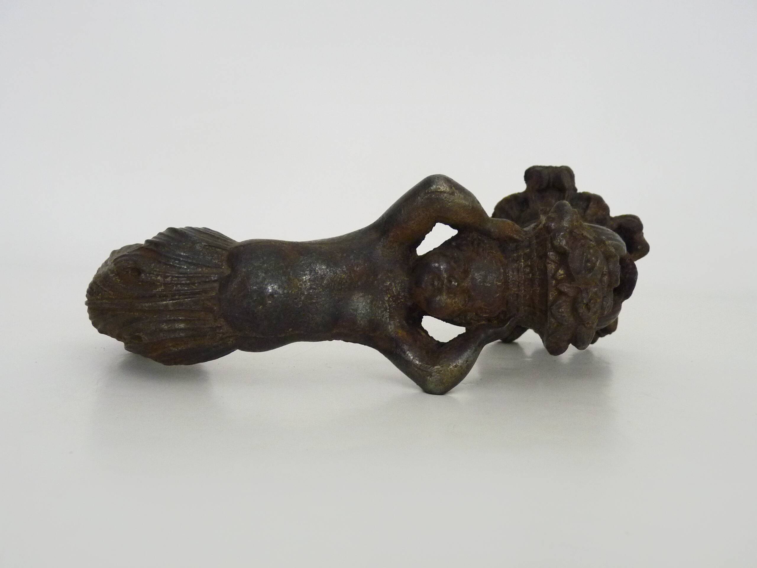Old cast iron Cherub angel door knocker, 19th century