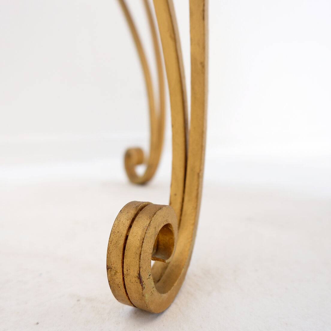 Art Deco Side Table in Marble and Gild Iron