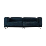 Black fabric design sofa with chromed steel frame