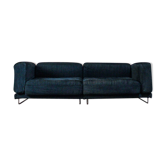 Black fabric design sofa with chromed steel frame
