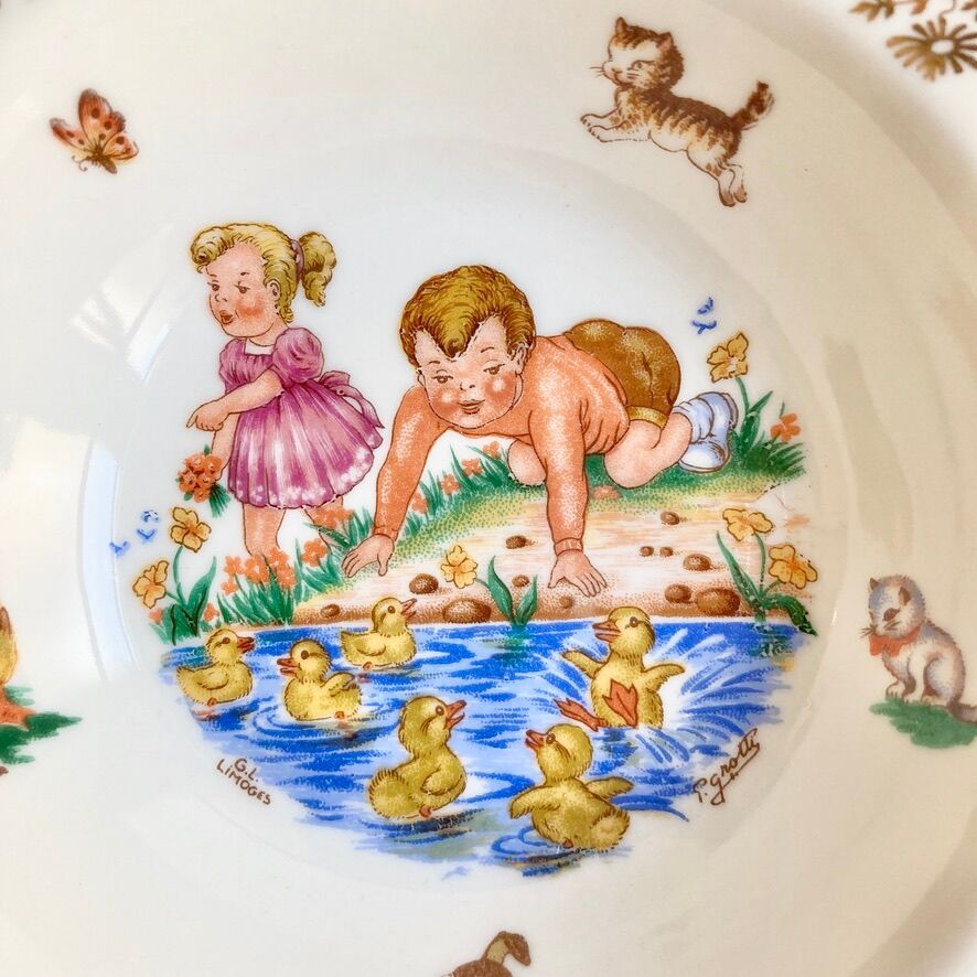 Baby plate Limoges Vintage