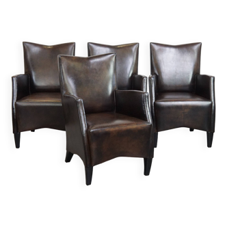 Set of 4 very beautiful sheepskin design dining chairs