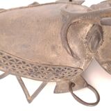 masque bronze ,art africain H33.5cm