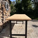 High table, island in wood and metal