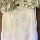 Pair of white monograms old towels
