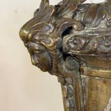 Pair of Louis XIV style andirons in bronze after a design by André-Charles Boulle.