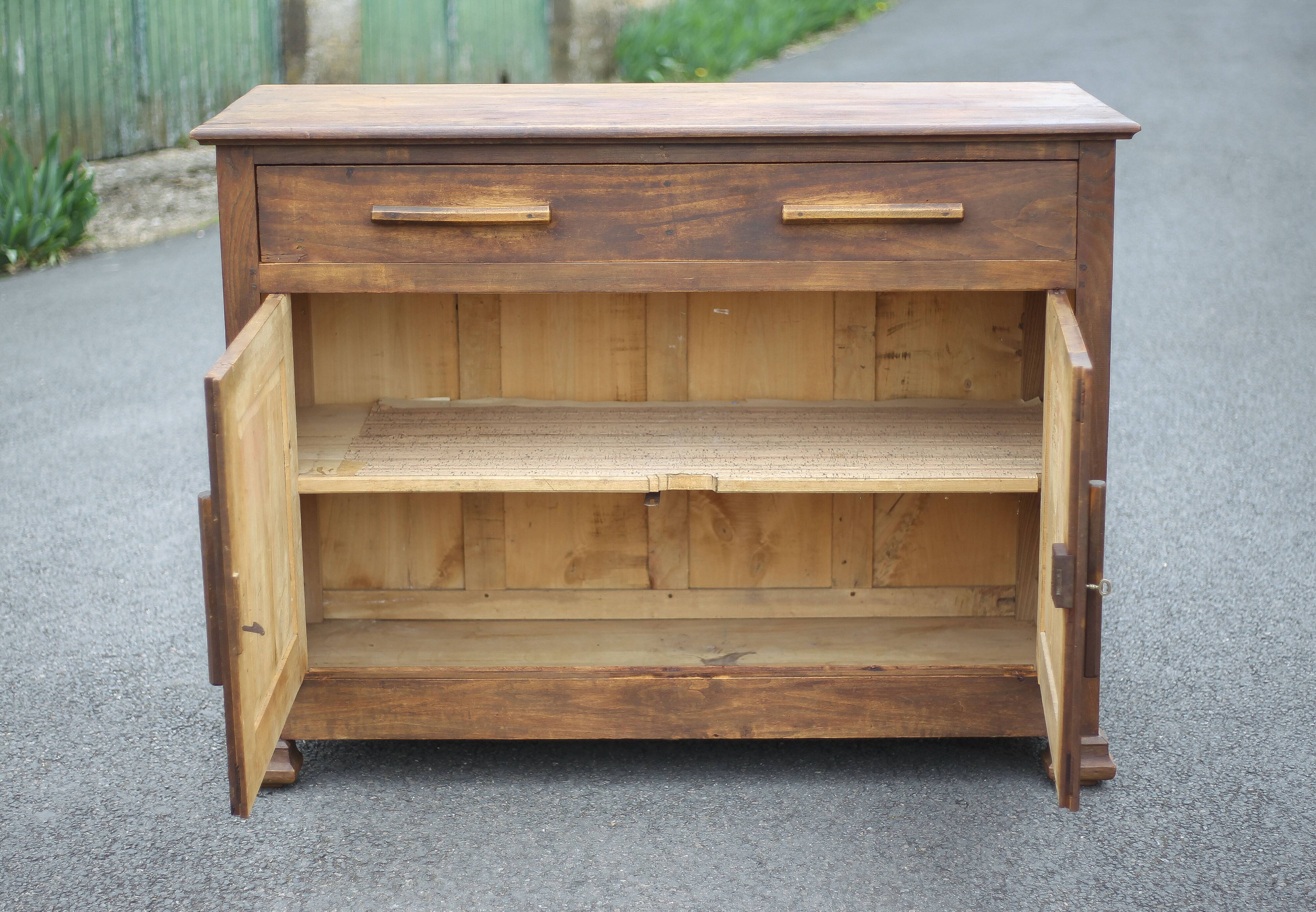 Buffet bas en bois bahut meuble de rangement, meuble ancien
