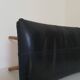 Dark blue leather stool with studs
