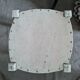 Vintage wooden stool with white peeling paint