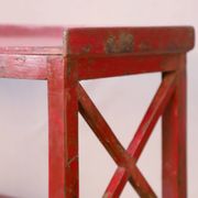 Burmese teak bookcase with original red patina