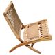 Pair of Mid-Century Modern folding chairs in beech and paper cord by Ebert Wels.