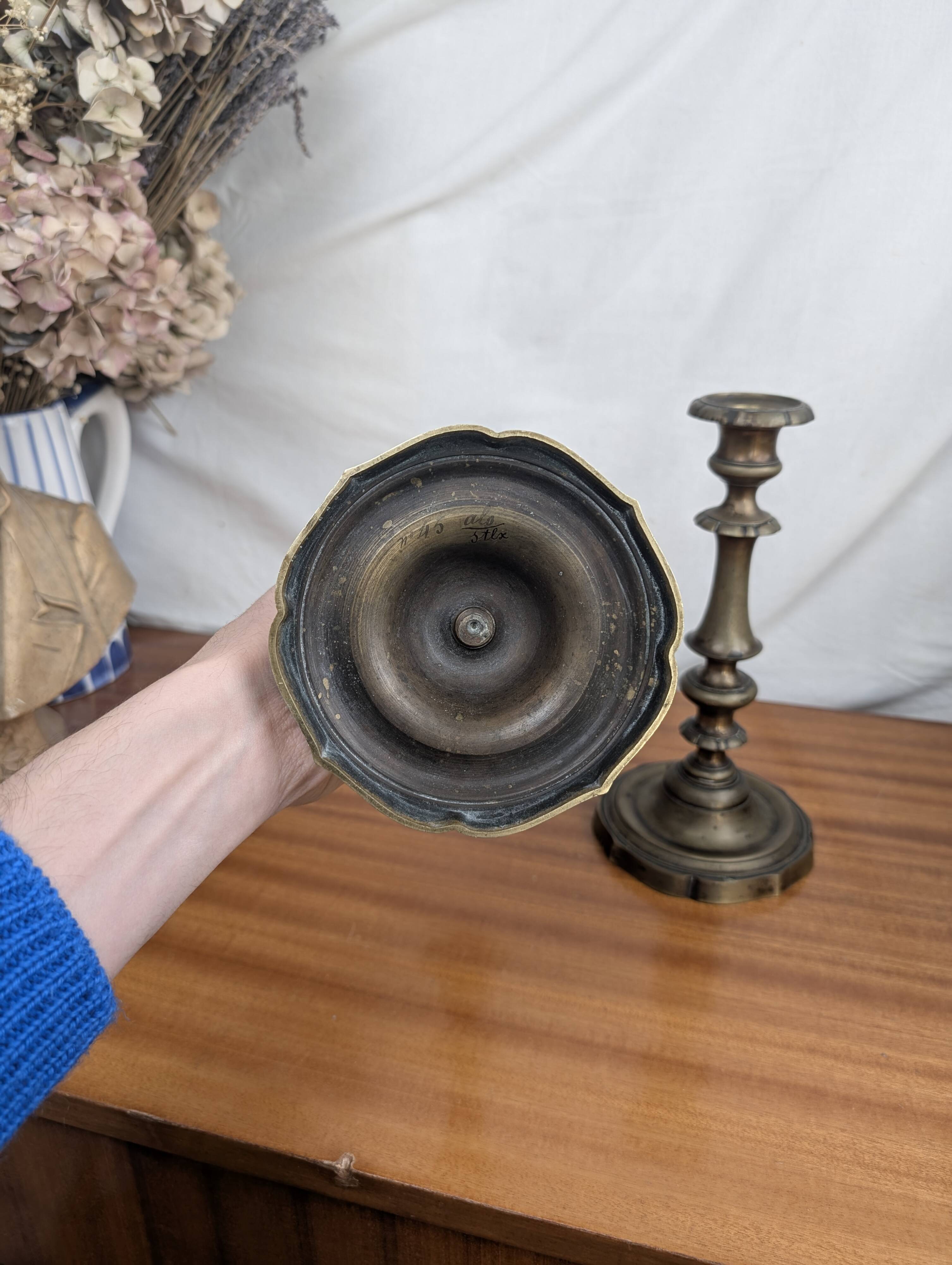 Pair of Louis XV Style Bronze Candlesticks, Late 19th Century