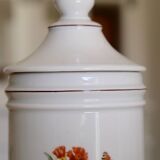 Pharmacy jar "Passiflora" porcelain Lourioux, creations Ph. Dehoulières France