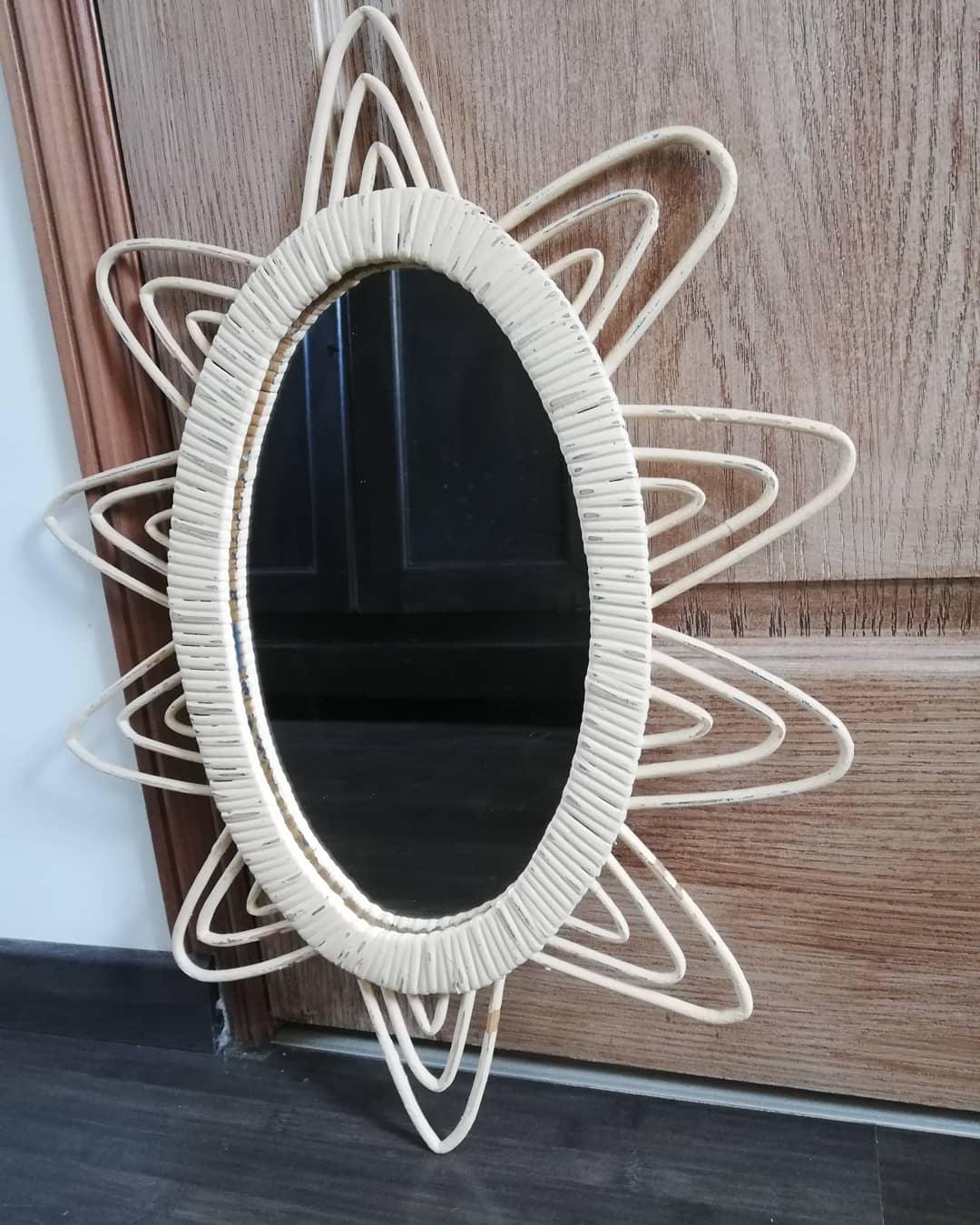 Miroir osier vintage 43x57cm