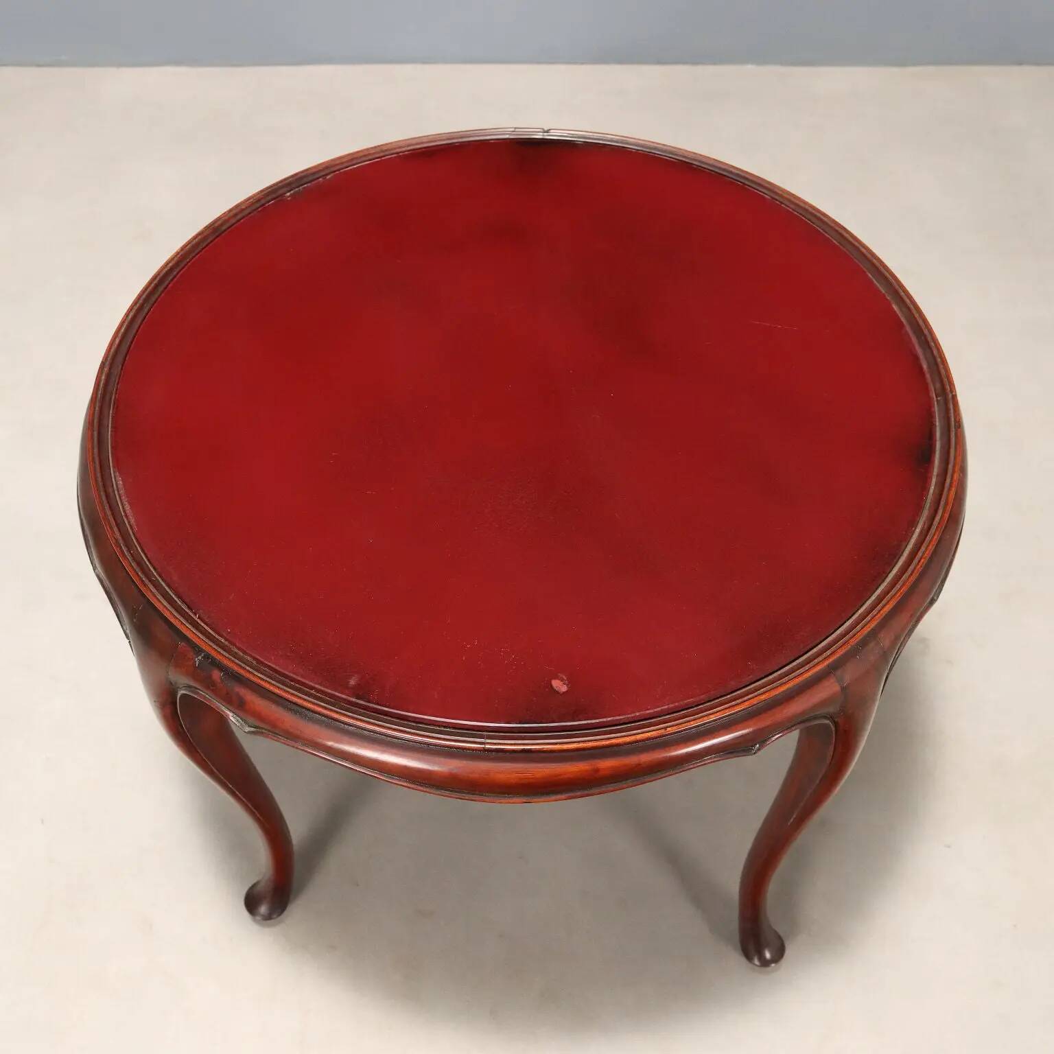 Antique mahogany and opaline glass coffee table, Italy, 20th century.