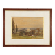 Peinture ancienne H. Clifford Warren aquarelle et crayon 1878