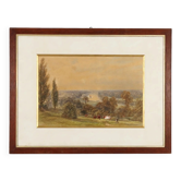 Peinture ancienne H. Clifford Warren aquarelle et crayon 1878
