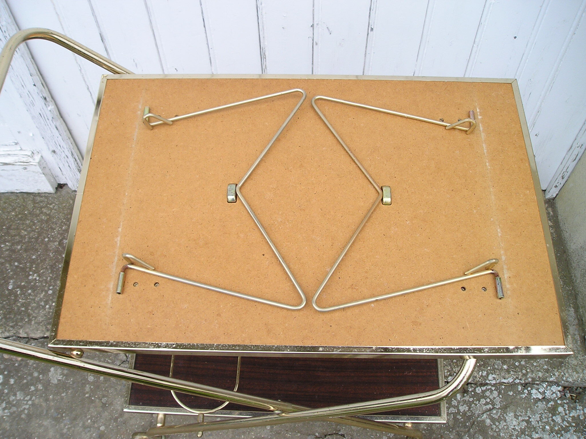 Rolling bar, removable tray, vintage 70's serving table