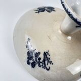 Pexonne iron earth compote dish, blue bird motif, late 19th century