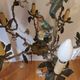 Chandelier cage décor birds and flowers in Meissen porcelain
